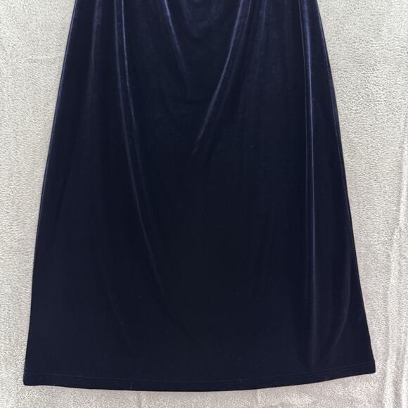 VTG Talbots Skirt Womens M Purple Black Velvet Pullon Elastic Waist Maxi Length - Picture 7 of 11